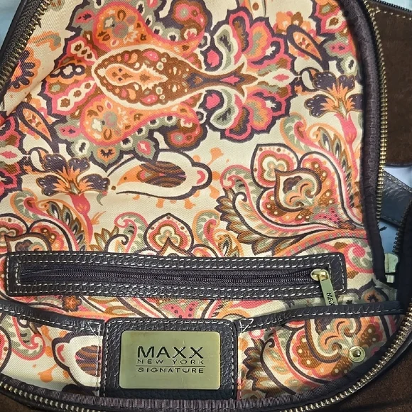 Maxx New York Brown Suede Crossbody Bag - Picture 2 of 6